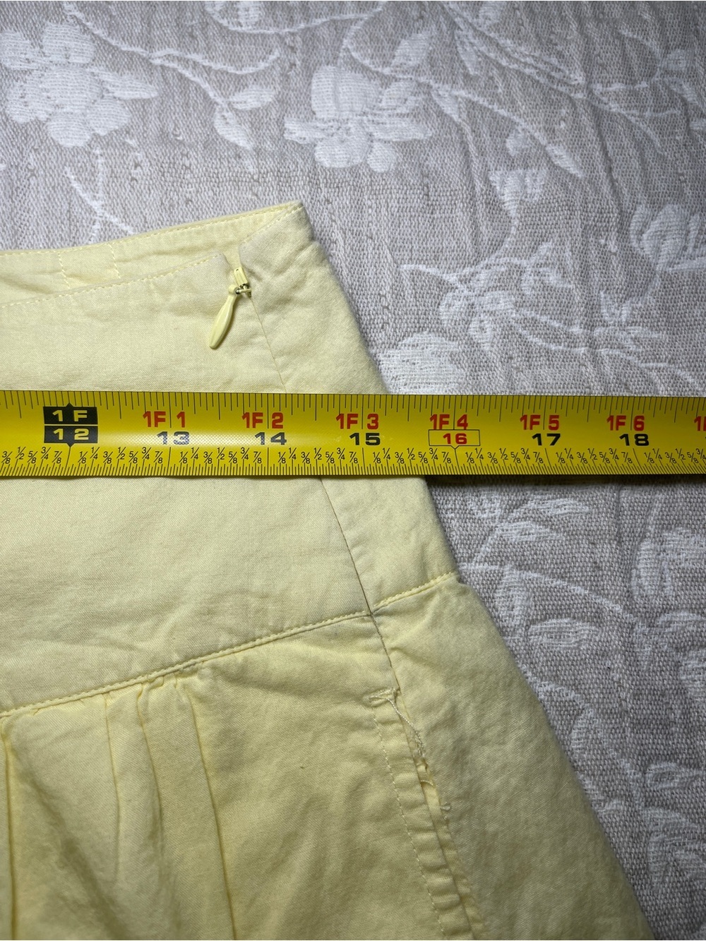 London Jean Women's Baby Yellow 100% Cotton Pleated Skirt Size 2 High Waist Belt - Picture 14 of 15